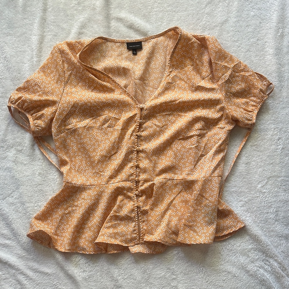 Peach Patterned Blouse